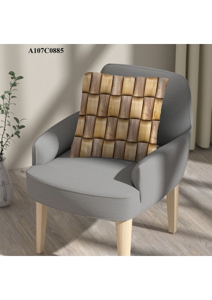 Kırlent Kılıf Çift Tarafı Baskılı Süet Kumaş