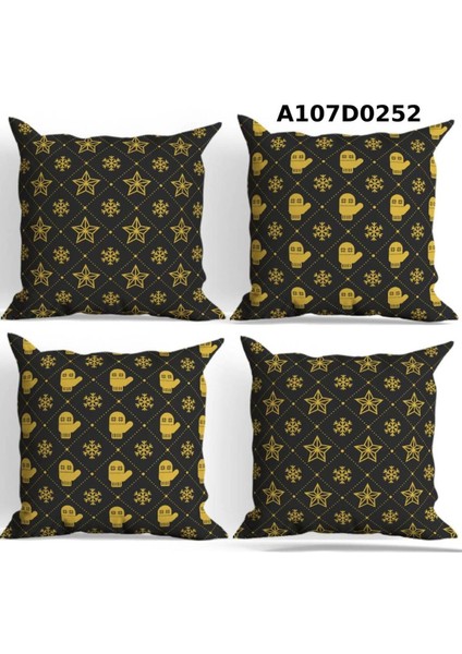 Temalı 4'lı Kırlent Kılıf Seti Çift Tarafı Baskılı