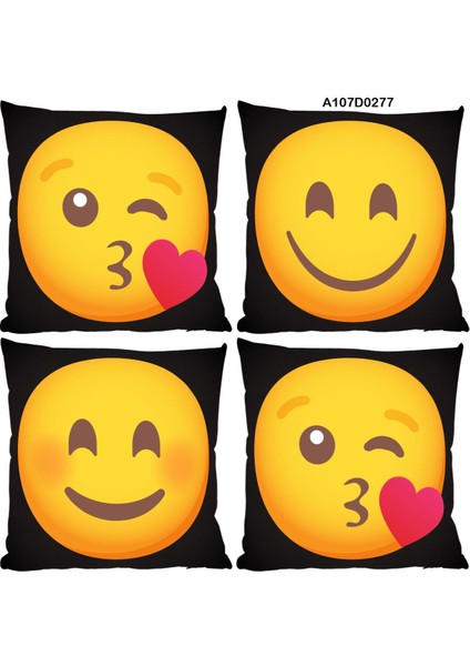 Temalı 4'lı Kırlent Kılıf Seti Çift Tarafı Baskılı