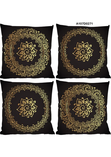 Temalı 4'lı Kırlent Kılıf Seti Çift Tarafı Baskılı