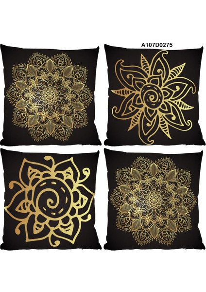 Temalı 4'lı Kırlent Kılıf Seti Çift Tarafı Baskılı