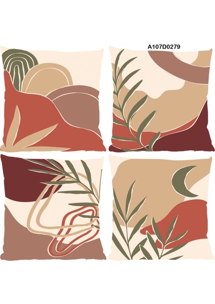 Temalı 4'lı Kırlent Kılıf Seti Çift Tarafı Baskılı