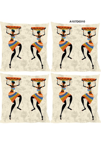 Temalı 4'lı Kırlent Kılıf Seti Çift Tarafı Baskılı