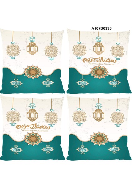 Temalı 4'lı Kırlent Kılıf Seti Çift Tarafı Baskılı