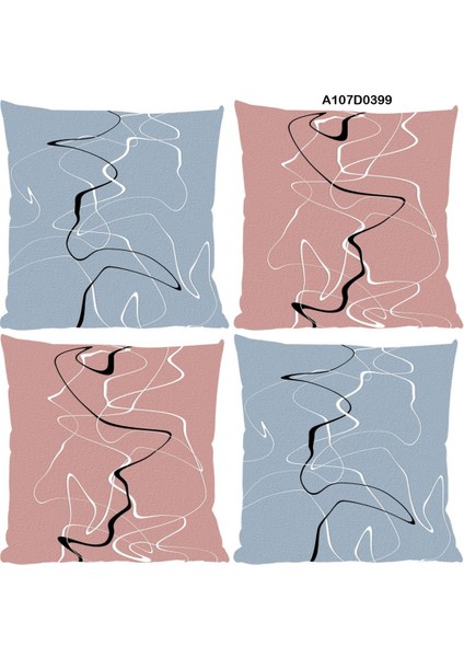 Temalı 4'lı Kırlent Kılıf Seti Çift Tarafı Baskılı