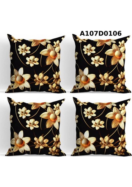 Temalı 4'lı Kırlent Kılıf Seti Çift Tarafı Baskılı