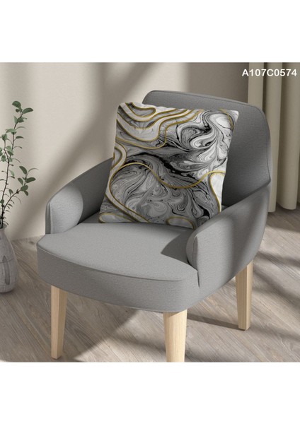 Kırlent Kılıf Çift Tarafı Baskılı Süet Kumaş