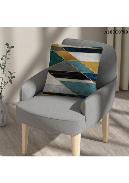 Kırlent Kılıf Çift Tarafı Baskılı Süet Kumaş