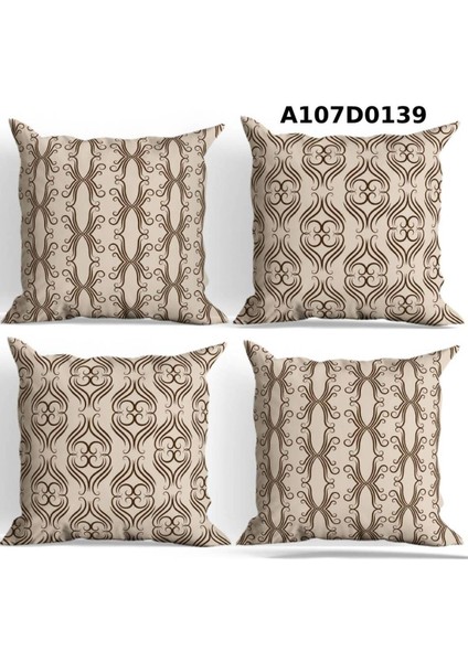 Temalı 4'lı Kırlent Kılıf Seti Çift Tarafı Baskılı