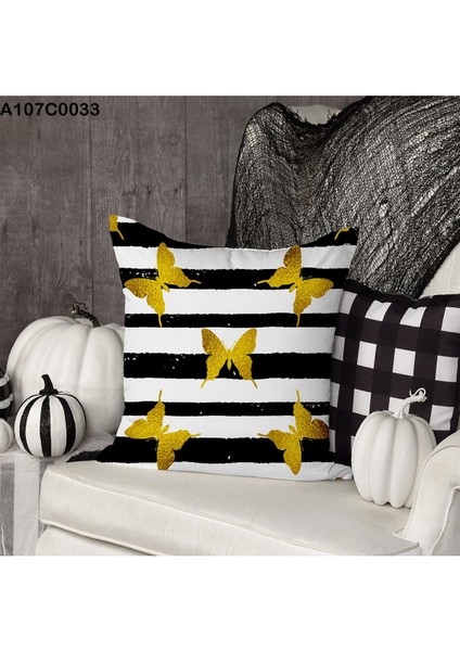 Kırlent Kılıf Çift Tarafı Baskılı Süet Kumaş