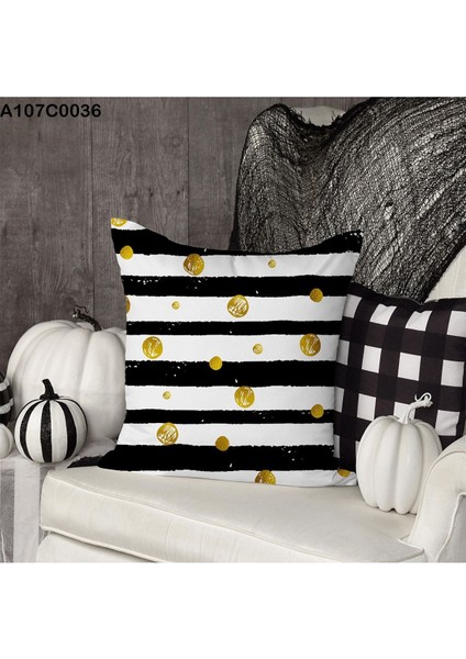 Kırlent Kılıf Çift Tarafı Baskılı Süet Kumaş