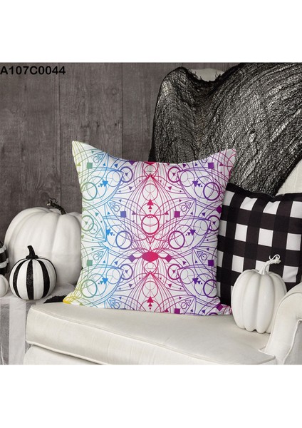 Kırlent Kılıf Çift Tarafı Baskılı Süet Kumaş