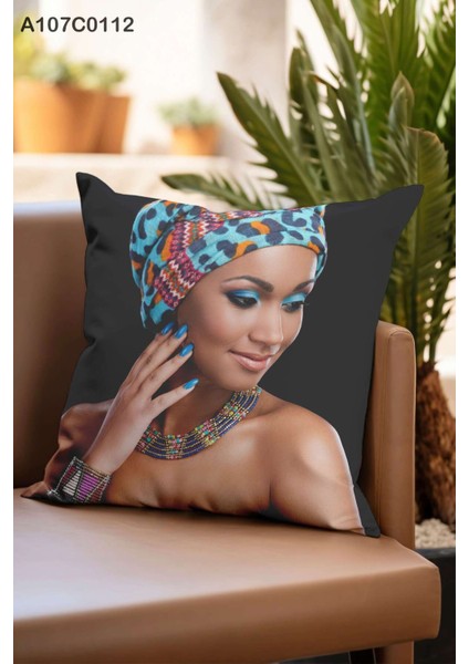 Kırlent Kılıf Çift Tarafı Baskılı Süet Kumaş