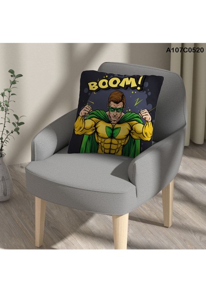 Kırlent Kılıf Çift Tarafı Baskılı Süet Kumaş