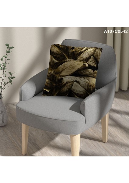 Kırlent Kılıf Çift Tarafı Baskılı Süet Kumaş