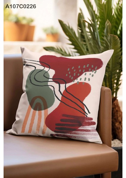 Kırlent Kılıf Çift Tarafı Baskılı Süet Kumaş