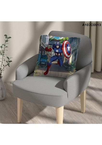 Kırlent Kılıf Çift Tarafı Baskılı Süet Kumaş