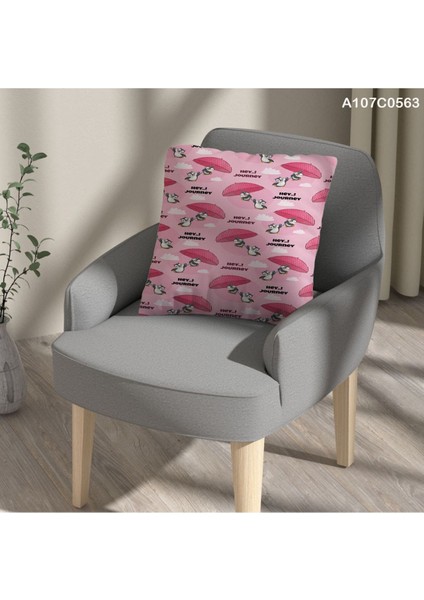 Kırlent Kılıf Çift Tarafı Baskılı Süet Kumaş