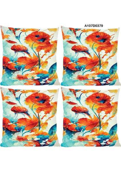 Temalı 4'lı Kırlent Kılıf Seti Çift Tarafı Baskılı