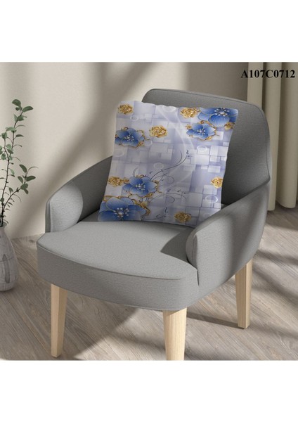 Kırlent Kılıf Çift Tarafı Baskılı Süet Kumaş