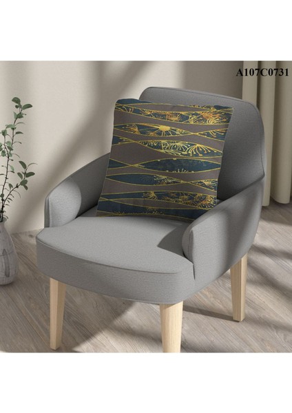 Kırlent Kılıf Çift Tarafı Baskılı Süet Kumaş