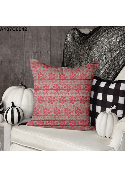 Kırlent Kılıf Çift Tarafı Baskılı Süet Kumaş