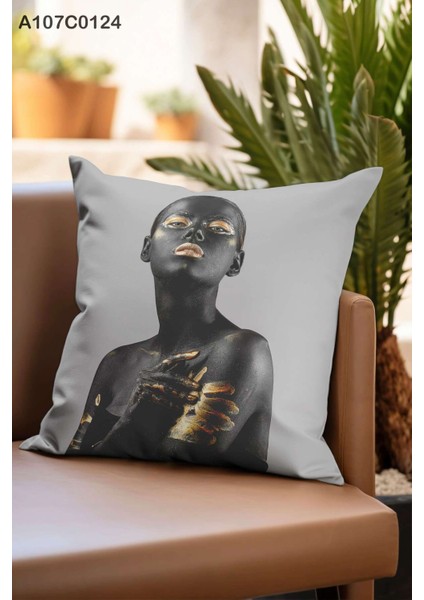 Kırlent Kılıf Çift Tarafı Baskılı Süet Kumaş