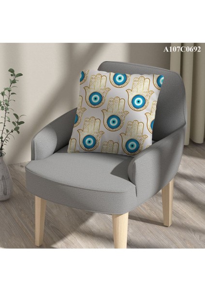 Kırlent Kılıf Çift Tarafı Baskılı Süet Kumaş