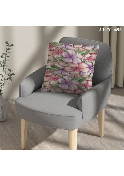 Kırlent Kılıf Çift Tarafı Baskılı Süet Kumaş