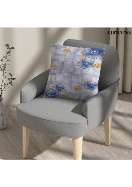 Kırlent Kılıf Çift Tarafı Baskılı Süet Kumaş