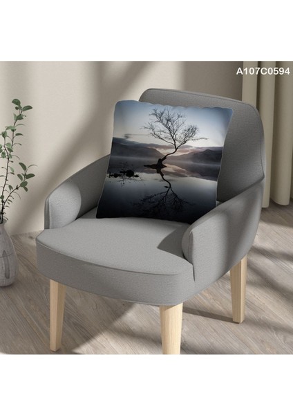 Kırlent Kılıf Çift Tarafı Baskılı Süet Kumaş