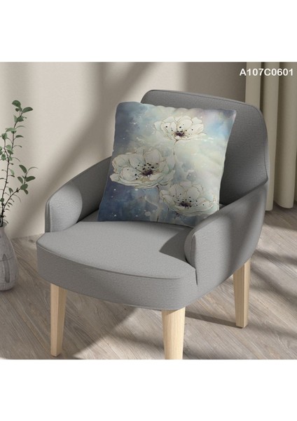 Kırlent Kılıf Çift Tarafı Baskılı Süet Kumaş