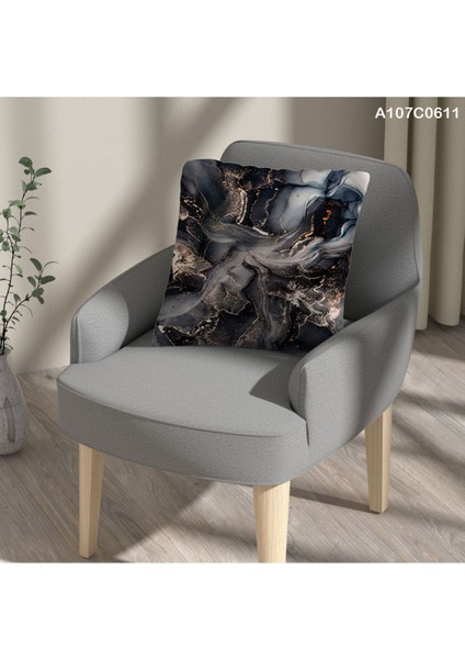 Kırlent Kılıf Çift Tarafı Baskılı Süet Kumaş