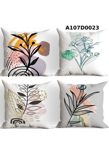 Temalı 4'lı Kırlent Kılıf Seti Çift Tarafı Baskılı