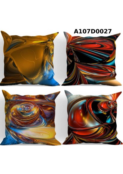 Temalı 4'lı Kırlent Kılıf Seti Çift Tarafı Baskılı