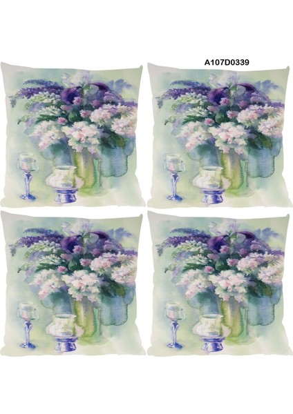 Temalı 4'lı Kırlent Kılıf Seti Çift Tarafı Baskılı