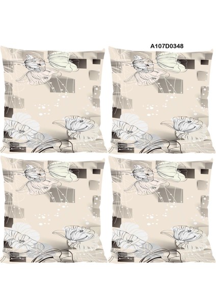 Temalı 4'lı Kırlent Kılıf Seti Çift Tarafı Baskılı