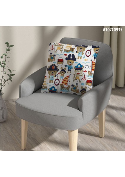 Kırlent Kılıf Çift Tarafı Baskılı Süet Kumaş