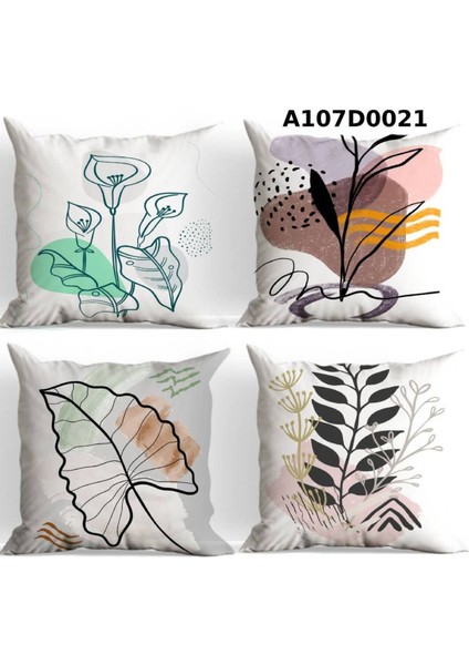 Temalı 4'lı Kırlent Kılıf Seti Çift Tarafı Baskılı