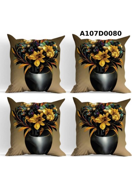 Temalı 4'lı Kırlent Kılıf Seti Çift Tarafı Baskılı