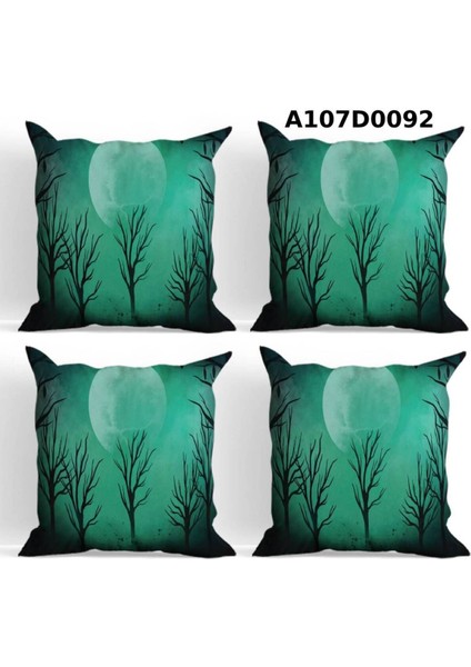 Temalı 4'lı Kırlent Kılıf Seti Çift Tarafı Baskılı