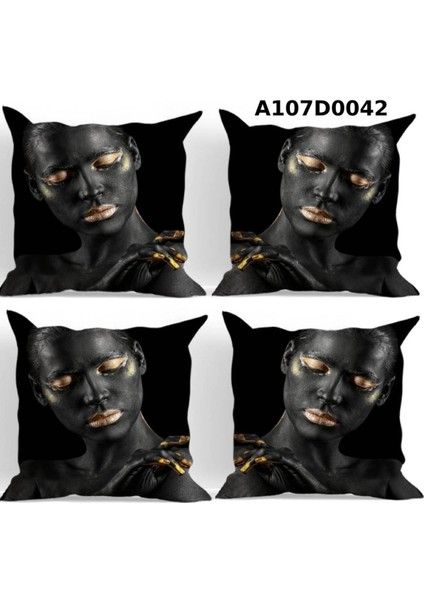 Temalı 4'lı Kırlent Kılıf Seti Çift Tarafı Baskılıdır