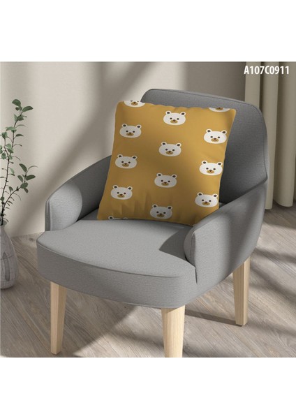 Kırlent Kılıf Çift Tarafı Baskılı Süet Kumaş