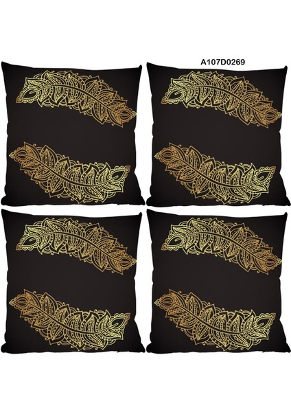 Temalı 4'lı Kırlent Kılıf Seti Çift Tarafı Baskılı