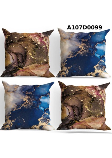 Temalı 4'lı Kırlent Kılıf Seti Çift Tarafı Baskılı