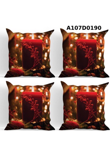 Temalı 4'lı Kırlent Kılıf Seti Çift Tarafı Baskılı