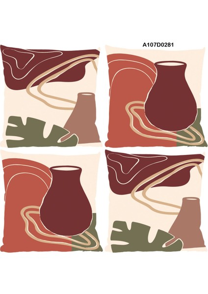Temalı 4'lı Kırlent Kılıf Seti Çift Tarafı Baskılı