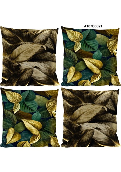 Temalı 4'lı Kırlent Kılıf Seti Çift Tarafı Baskılı