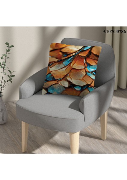 Kırlent Kılıf Çift Tarafı Baskılı Süet Kumaş