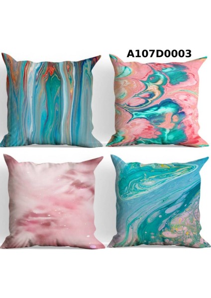 Temalı 4'lı Kırlent Kılıf Seti Çift Tarafı Baskılı